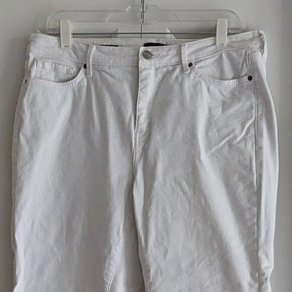 NYDJ LiftXTuck Technology White Wide-Leg Ankle Denim Jeans -Women's Size 14 - Picture 2 of 14